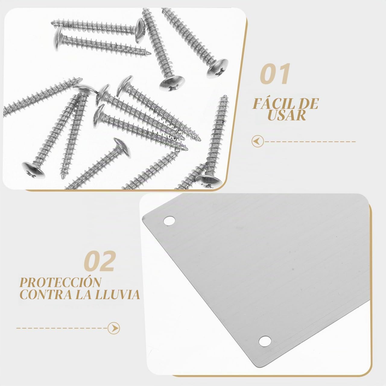 Angoily Placa De Protección Para Puerta De Acero Inoxidable 15.74X3.93X0.23In 2 Unidades Con Tornillos Para Puertas Interiores Y Exteriores Protección Contra Impactos Y Daños
