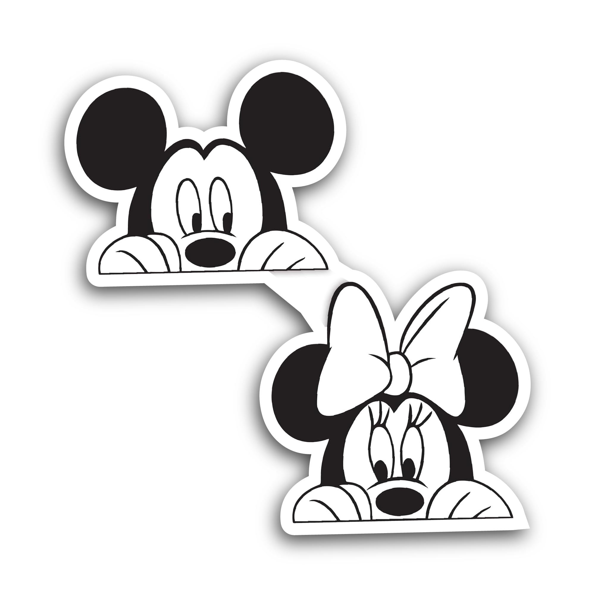 2 (Pieces) 3" and 5" Cute Cartoon Mouse Face Sticker, Waterproof Vinyl Decals for Many Purpose Like Cars, Trucks, Laptops, Phones, Windows and More
