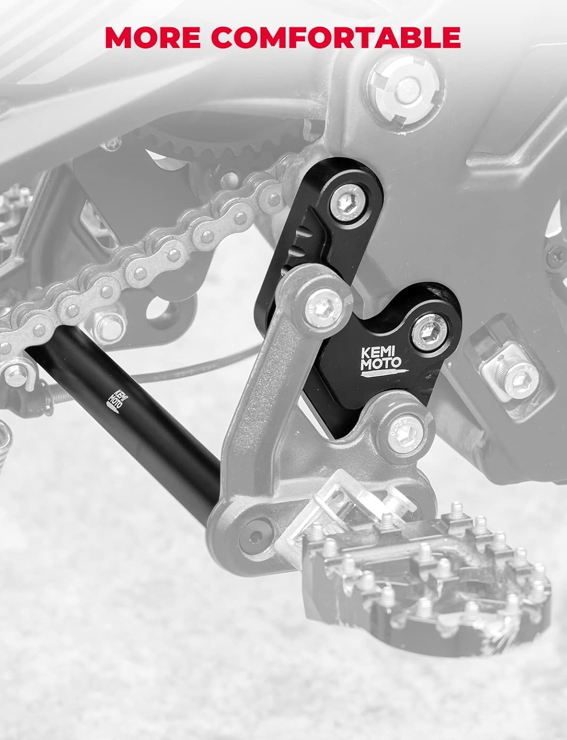 KEMIMOTO Foot Peg Extension Bracket Kits Compatible with Sur-Ron Light Bee X and S X260 X160 Segway for Electric Dirt Bike Surron Foot Peg Extenders,Black