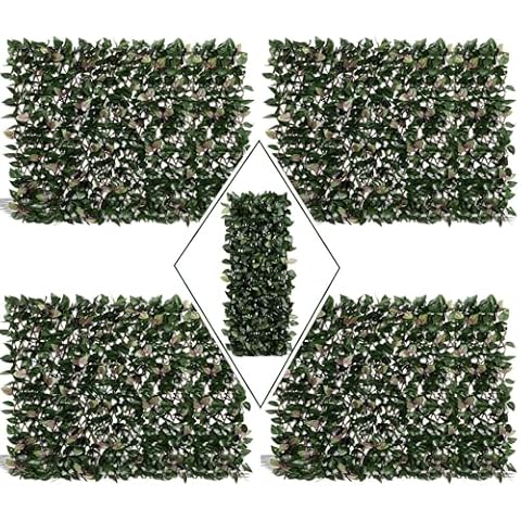 DOEWORKS Expandable Fence Privacy Screen for Balcony Patio Outdoor, 4PCS Faux Ivy Fencing Panel for Backdrop Garden Backyard Home Decorations Cover