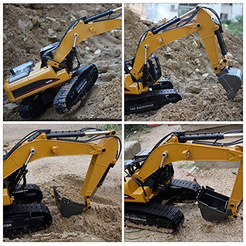 RC Excavator, 2.4G 1:14 3 in 1 Articulated Dump Truck Excavator Electric Remote Control Engineering