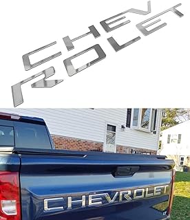 Tailgate Inserts Letters Compatible with Chevy Silverado, 3D Raised & Strong Adhesive Decals Letters, Tailgate Emblems Inserts Letters (Chrome)