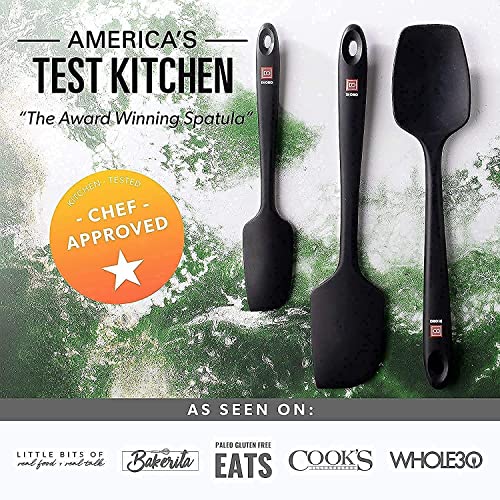 Di Oro Chef's Choice 7-Piece Silicone Spatula Set - 600F Heat-Resistant Rubber Spatulas - 3 Turner Spatulas And 4 Seamless Spatulas - Silicone Kitchen Utensil Set For Cooking And Baking (Black) #TOP1