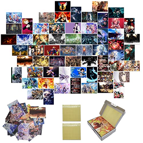 Amaker7 Anime Posters for Room Aesthetic Anime Wall Collage Kit 60PCS Anime HD Printed Posters Anime Wall Decor Anime Wall Art Anime Stuff for Bedroom Anime Gift for Teens 4X6 inch (Anime Mix)
