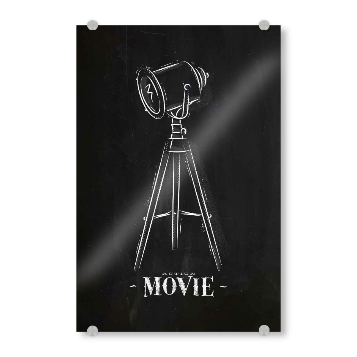 artboxONE Acrylglasbild 90x60 cm Film Projector Chalk Bild hinter Acrylglas - Bild Camera Antique Art