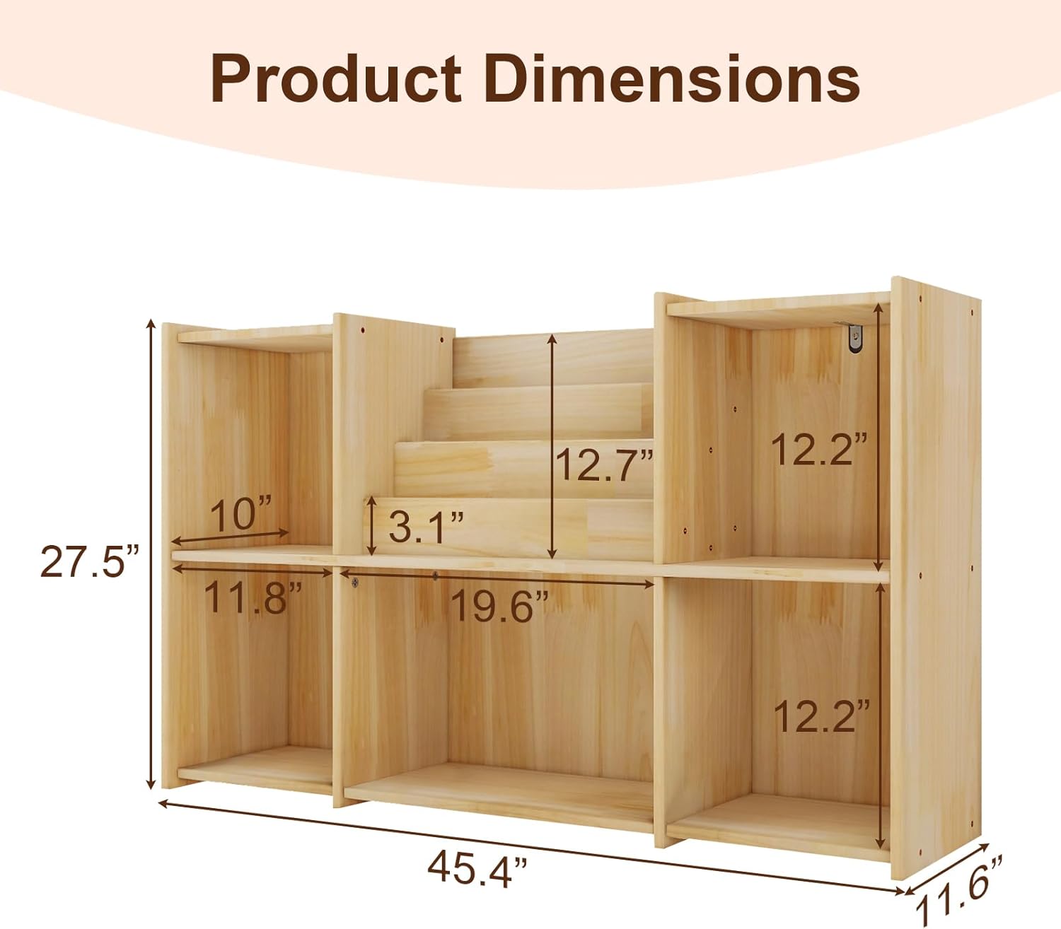 Kids Bookshelf, Wooden Montessori Bookshelf, 2-Tier Toy Storage Organizer, Suitable for Children's Classrooms, Family Playrooms, and Kindergartens