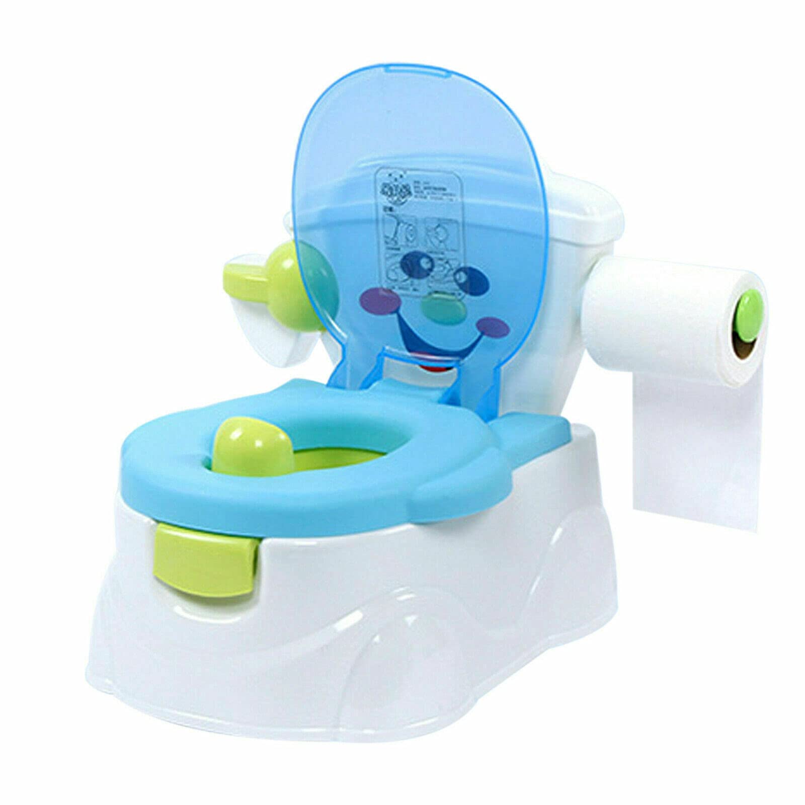 Futchoy Vasino per bambini per imparare a usare il WC con coperchio, vasino e sedile WC (blu)