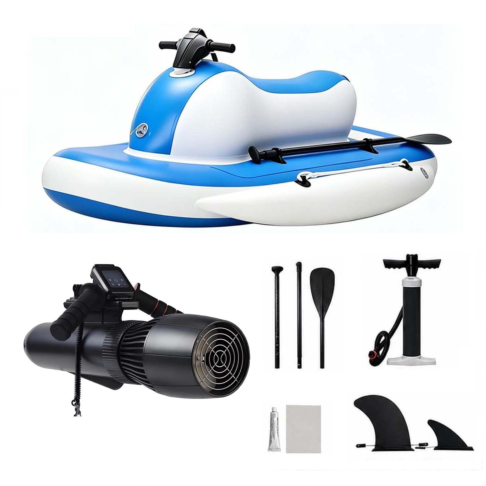 QFGain 500W Electric Inflatable Boat with Detachable Underwater Scooter – Foldable, Portable, and Adventure-Ready Boat+500W10A