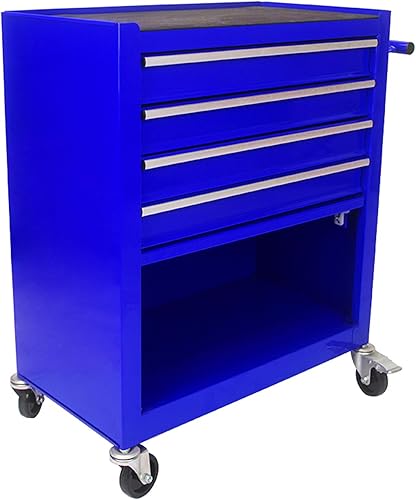 Miniatura 3 de Carro de herramientas con 4 cajones, organizador de almacenamiento de herramientas de metal con sistema de bloqueo y ruedas, caja de herramientas