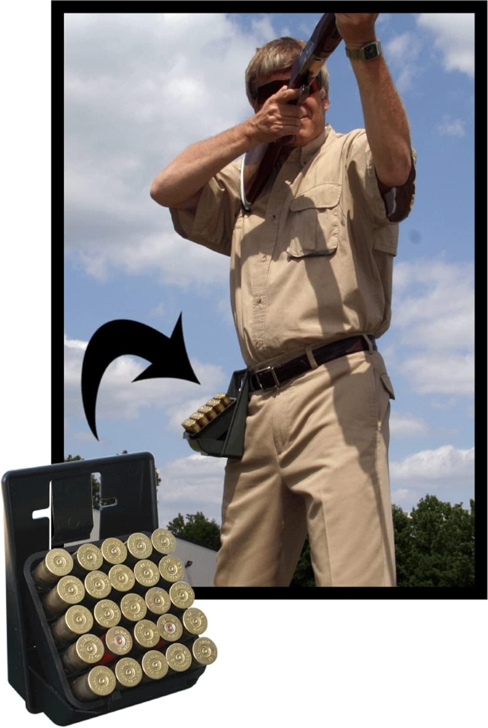 MTM SH100-12-09 Shotgun Hunter Case & EZ Grab Shotshell Holster, USA Made, Camo