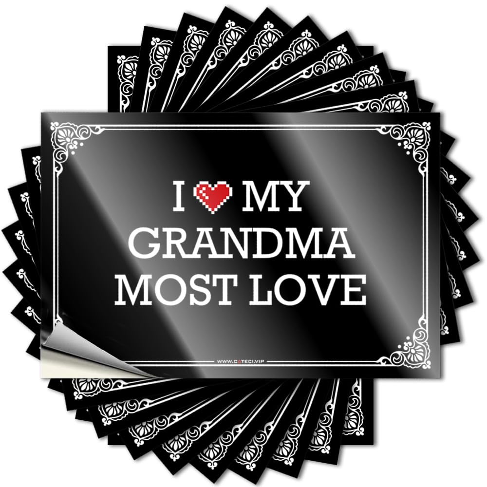 Decal Big, Boss Bottle I Love My Grandma Most Love | Patio Decorations(8X12CM)