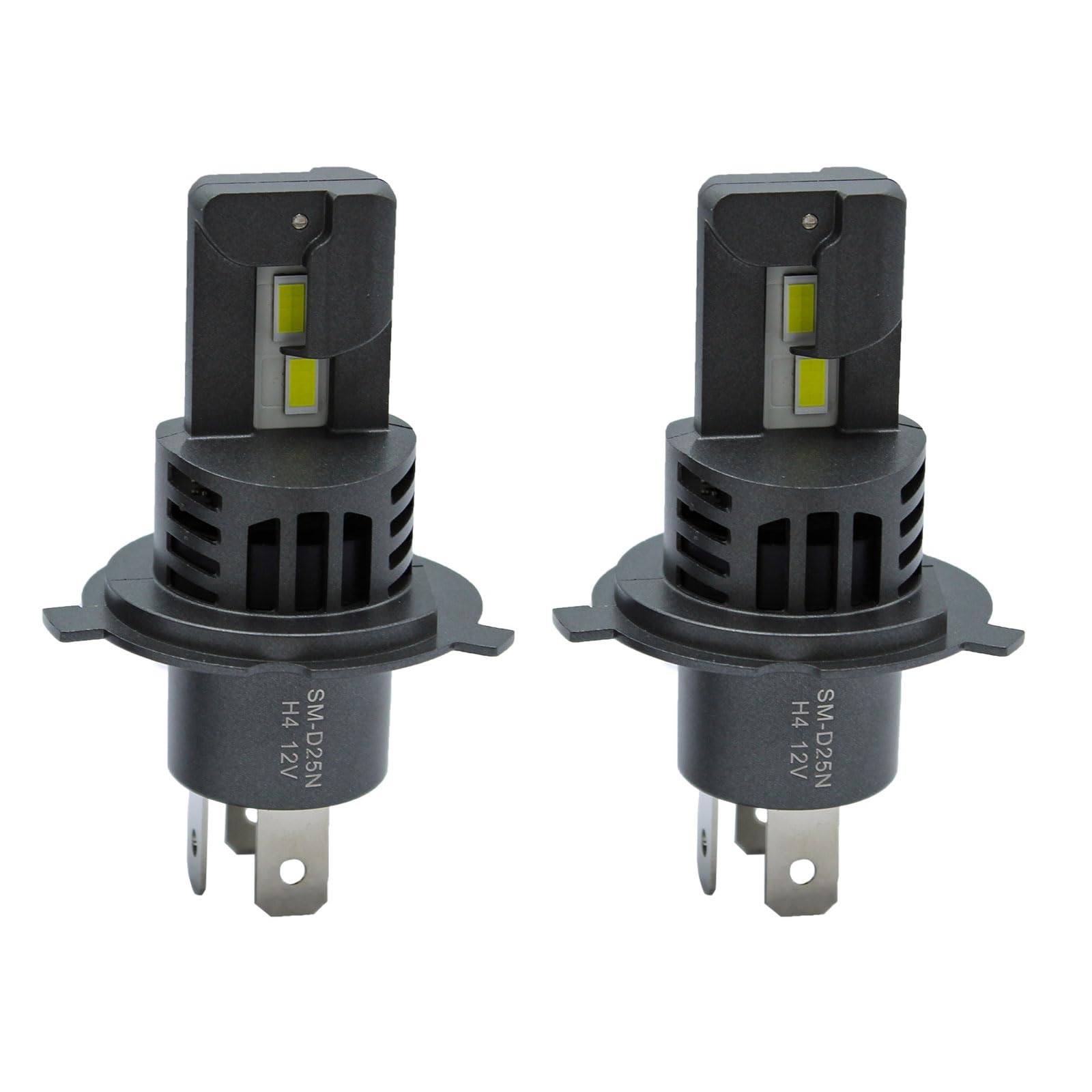 SpeedMax Lampadine Led con ventola per auto e moto H4 H19 6500K Plug & Play per Fari a Parabola +200% OFF ROAD