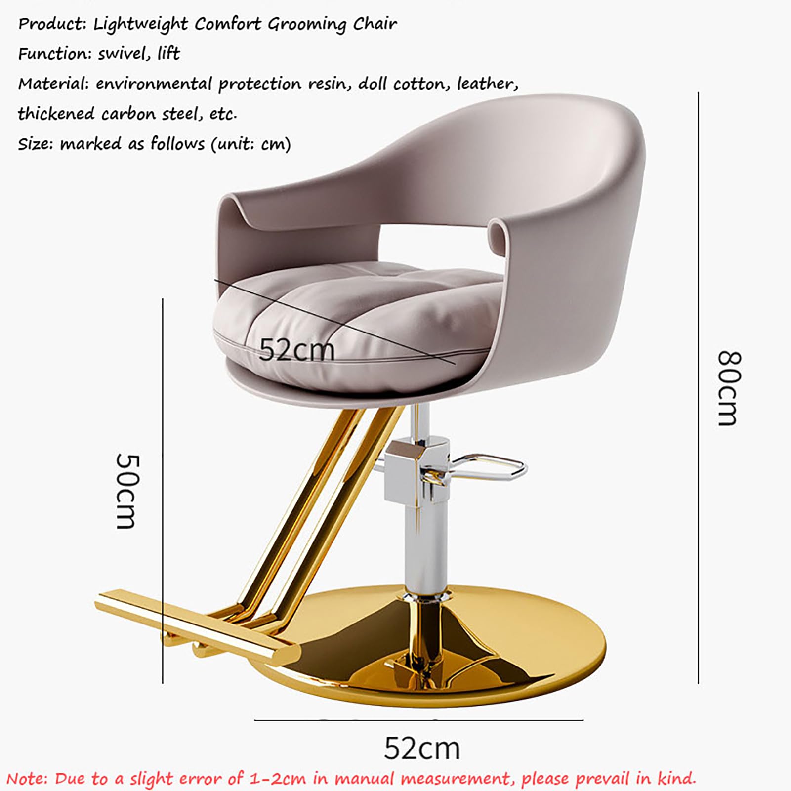 Professionale Salone & Barbiere Sedia Idraulico Styling Sedia Regolabile Spa Attrezzature per Parrucchieri Grigio Ad Alte Prestazioni Mobili di Bellezza