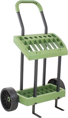 Toter de herramientas rodantes  Estante de almacenamiento sobre ruedas para el cuidado del patio, jardín y césped  Almacena y organiza equipo