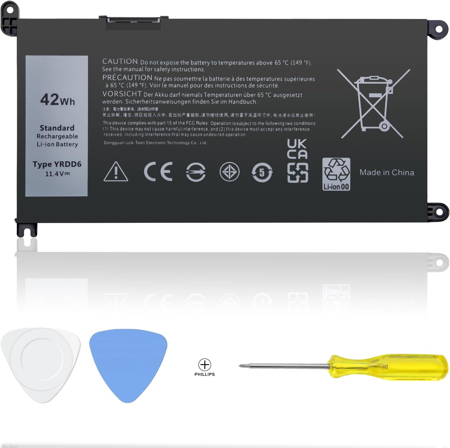 WLTree 42Wh YRDD6 Laptop Akku für Dell Latitude 3310 2-in-1