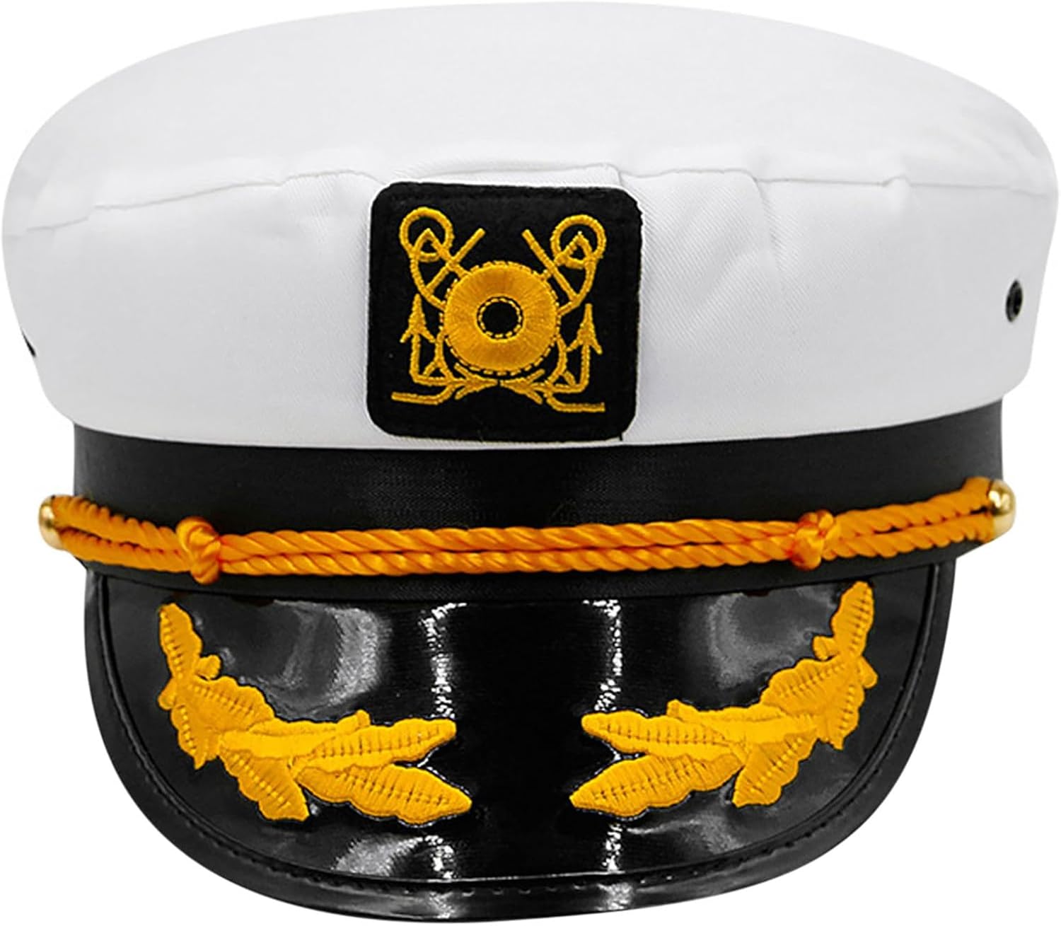 Freebily Captain Hat for Men Women Adjustable Sailor Hats Boat Cruise Yacht Rock Party Costume White A One Size