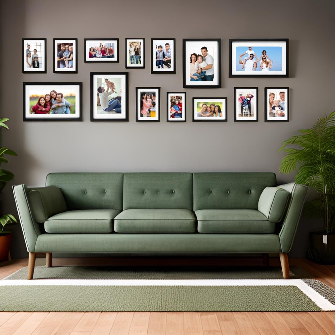 Dev Aastha Photo Frame For Wall | Wooden Frames For Wall Decoration | Solid Black Photo Frame | Picture Frames | Rectangular Photo Frame For Home/Office | Family Collage | Perfect For Gift, Set Of 14 (B0D8ZL8GFX) Amazon Price History, Amazon Price Tracker