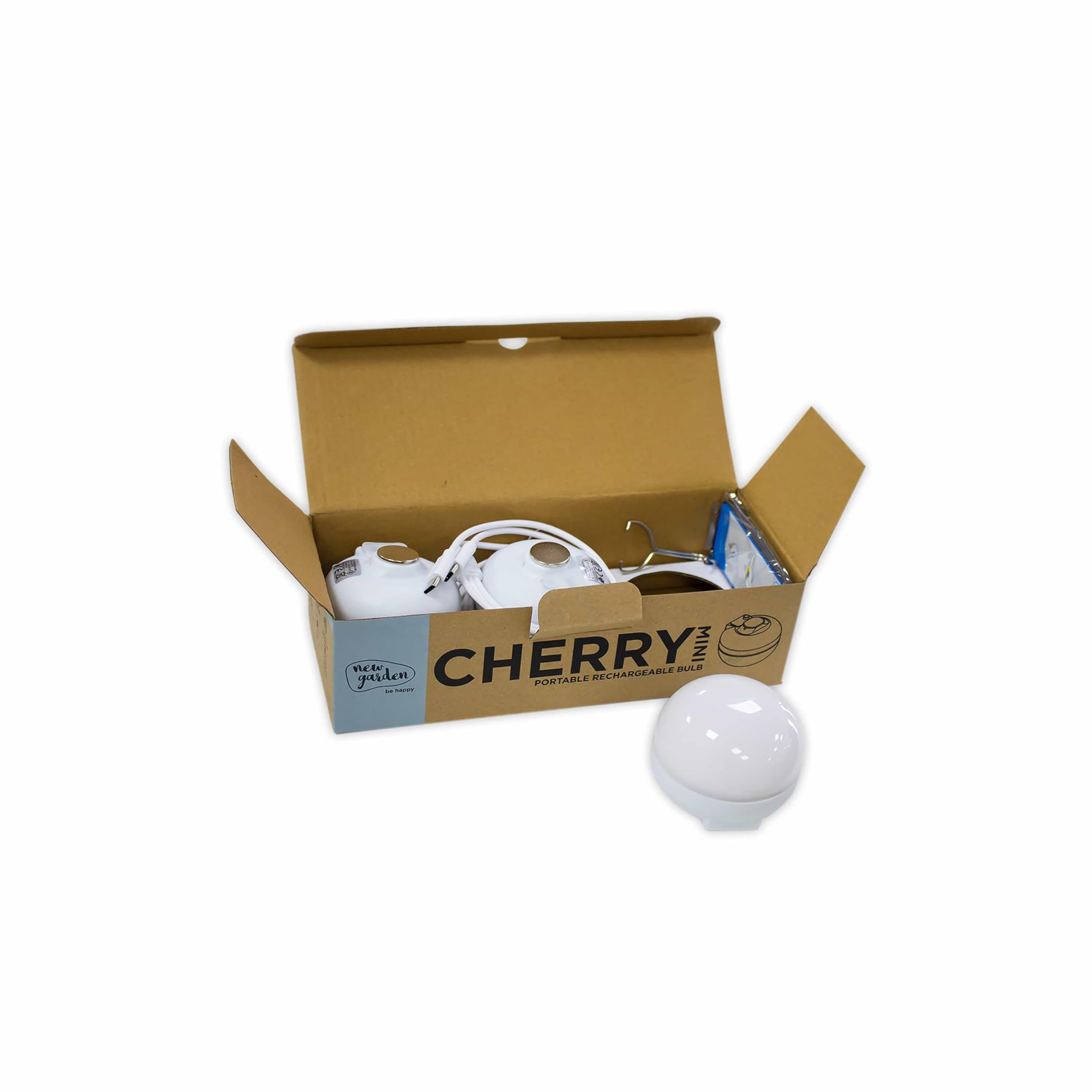 Newgarden Cherry Mini LED-Strahler tragbar wiederaufladbar 3 Stück Weiß