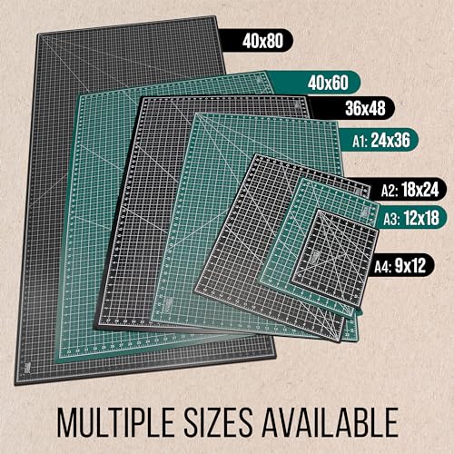 Tapis de découpe vert et noir pour patchwork et loisirs créatifs double face