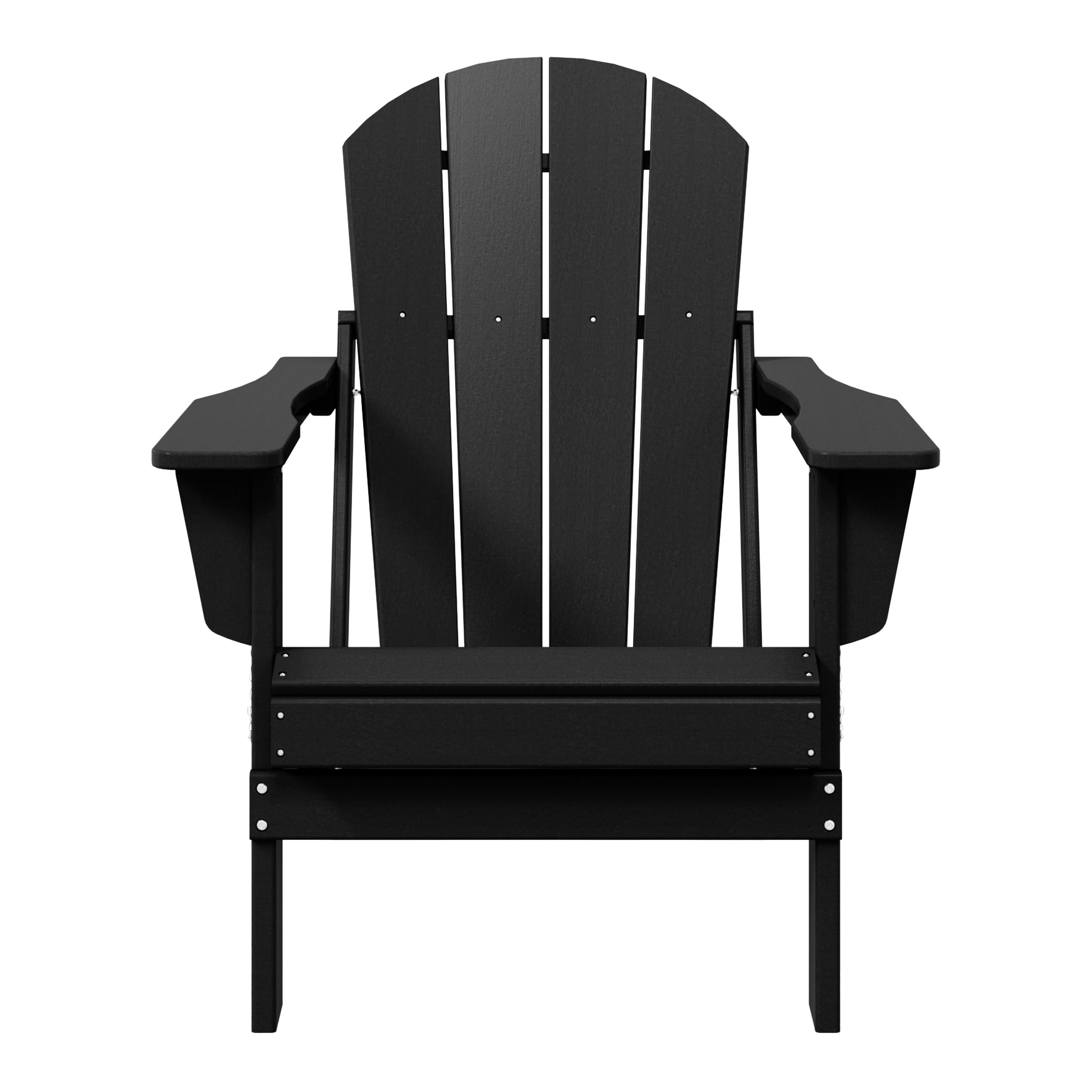 WestinTrends Malibu HDPE Outdoor Patio Folding Poly Adirondack Chair, Black
