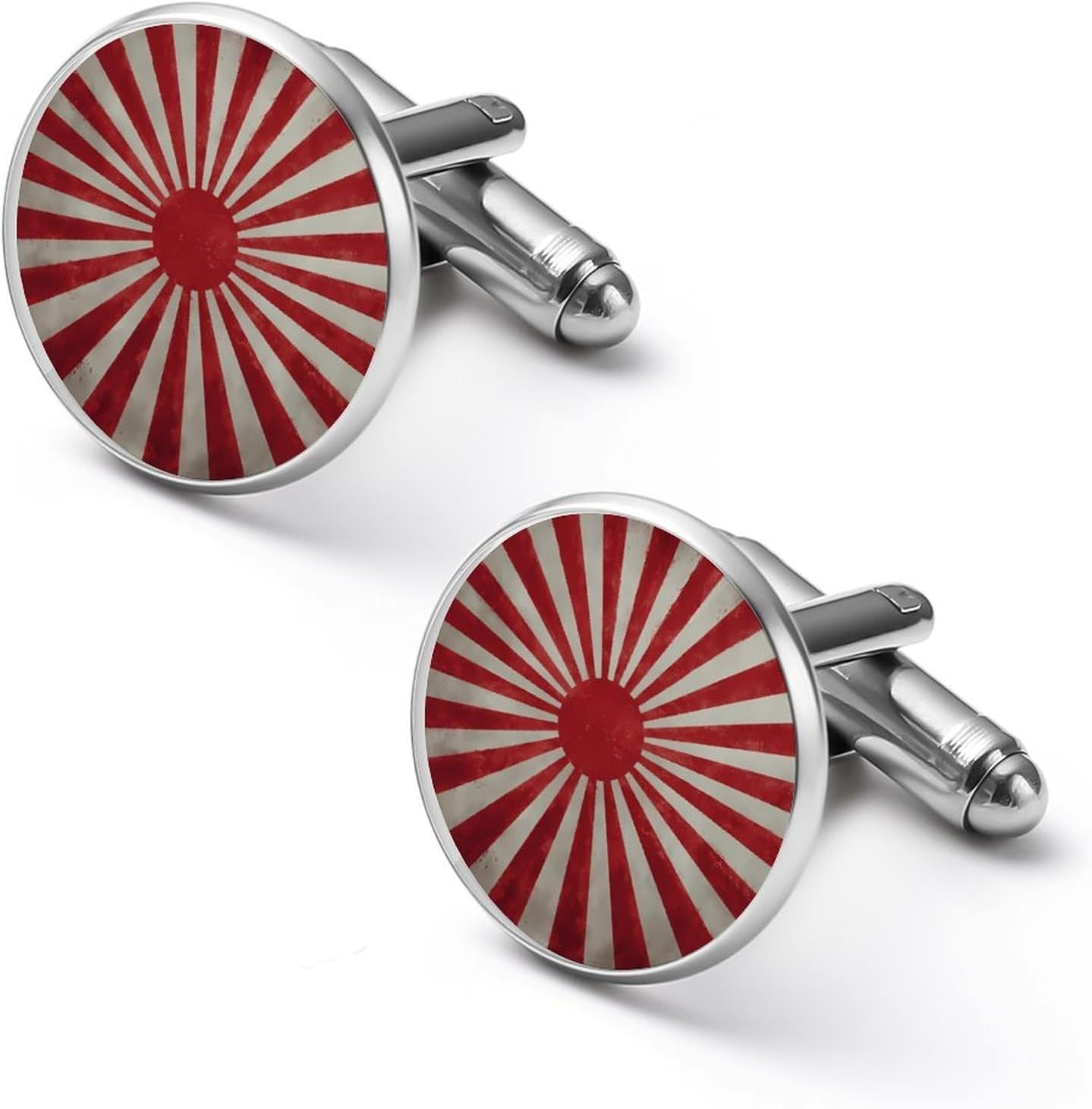 Vintage Japanese Rising Sun Flag Personalized Cufflinks Vintage Tie Clip Wedding Gifts for Father Grandfather Dad 1.7cm - Image 1 of 8