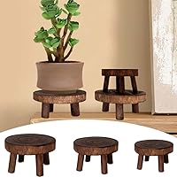 Vista 9 de Soporte de exhibición de taburete de madera, soporte para macetas de flores, soporte elevador decorativo para plantas, estante de exhibición