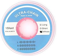 Vista 29 de Cadenas de potencia de goma elástica de ortodoncia dental de 15 pies largas/cerradas/cortas (largas, negras)