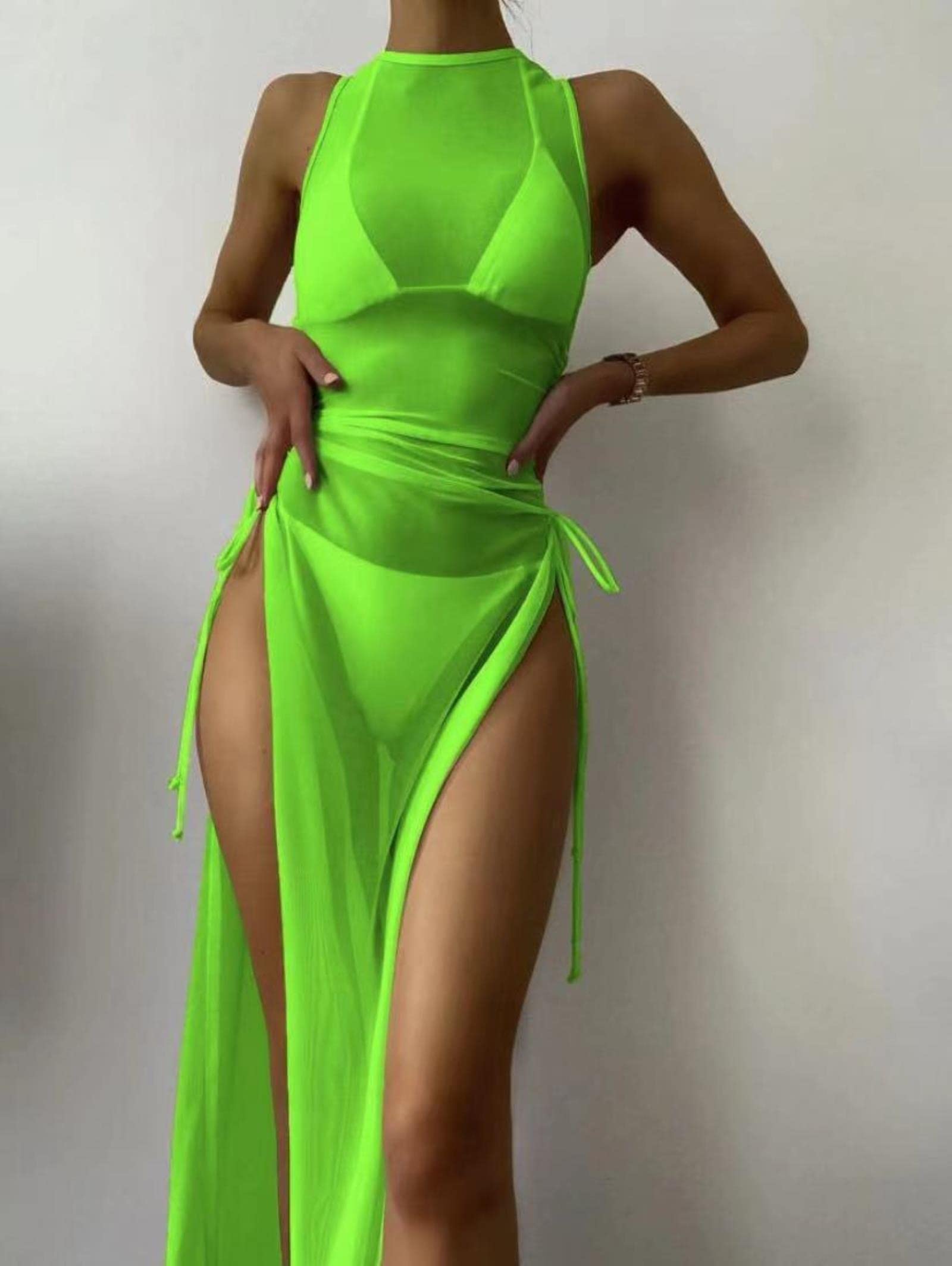 Bikini Sexy Club Wear 3-częściowy strój kąpielowy luksusowy damski dziewczęcy zestaw ze spódnicą plażową dla kobiet wiele kolorów-E, S