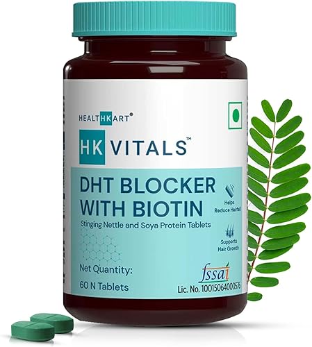 Nutranix HK Vitals DHT Bloqueador con biotina, ortiga y proteína de soja, ayuda a reducir la caída del cabello, estimula el crecimiento del cabello,