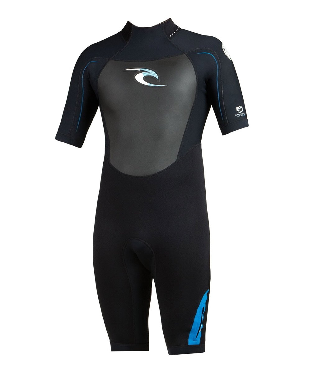 Rip Curl Dawn Patrol Short Sleeve Spring Suit (Black/Blue/White, Medium Tall)