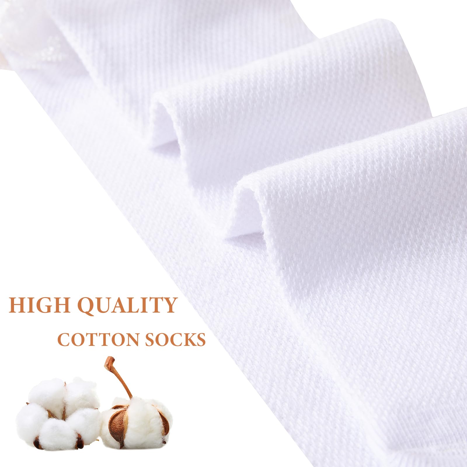 Looching 3 Pack Baby Girls Knee Hign Socks Eyelet Mesh Ruffle Lace White Cotton Long Socks Toddler Kids Tights Stockings 1-8T