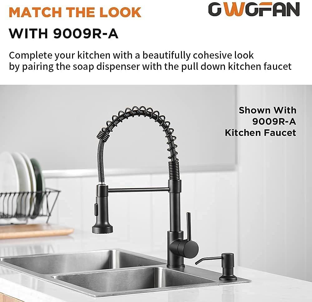 OWOFAN Pull Down Kitchen Faucet with Soap Dispenser Black Brushed Nickel Product Bundles