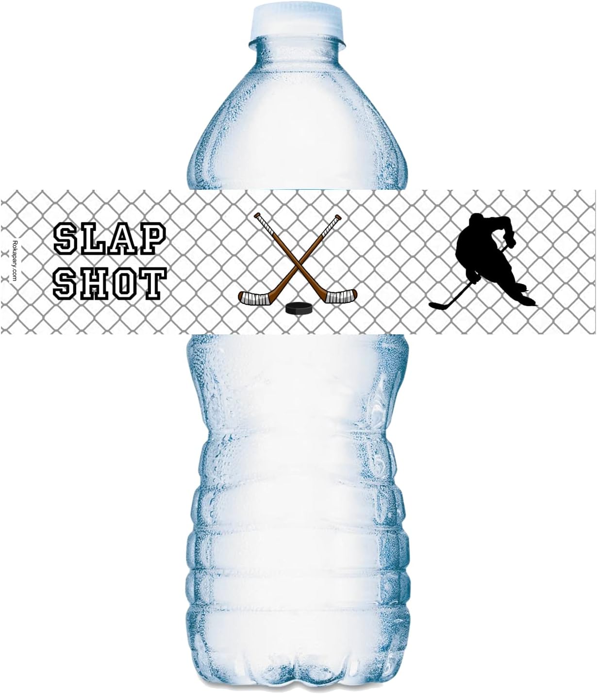 25 Sports Hockey Water Bottle Labels, Waterproof Water Bottle Wrappers, Great Stickers for Birthday Party, Baby Shower, Wedding, Graduation, or Any Family Event Decorations, Made in USA