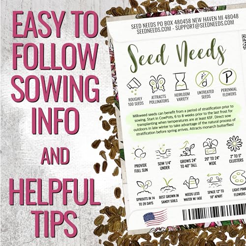 Image of Seed Needs Showy Milkweed Seeds to Attract Monarch Butterflies 1 Pack