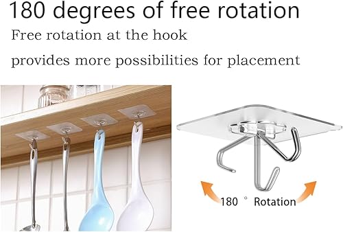 Miniatura 4 de 40 paquetes  Ganchos adhesivos de peso de 30 libras  Ganchos de pared de cocina  40 paquetes resistentes de 30 libras (máx.) perchas adhesivas sin