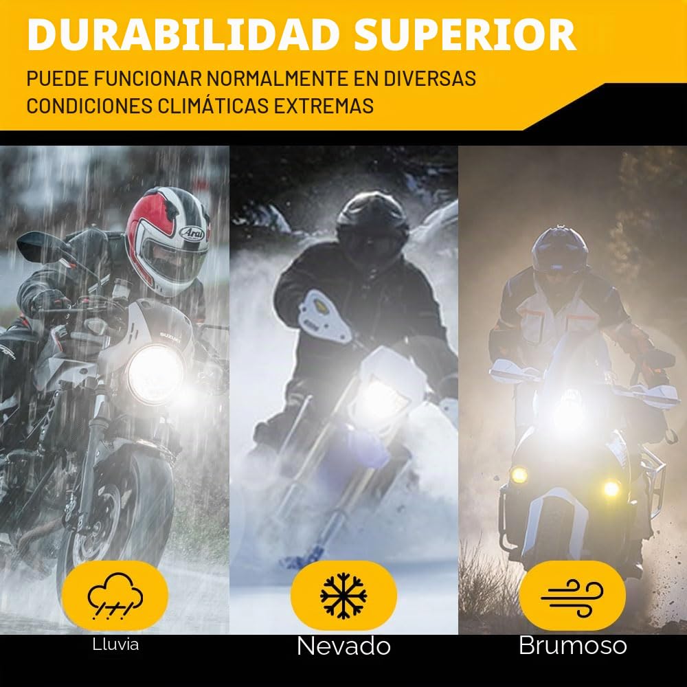 BMT xms H4 LED – 9003 HB2 LED faro para motocicleta, bombilla de carretera, cruce, 600% más brillante, 10000LM 6500 K, blanco brillante