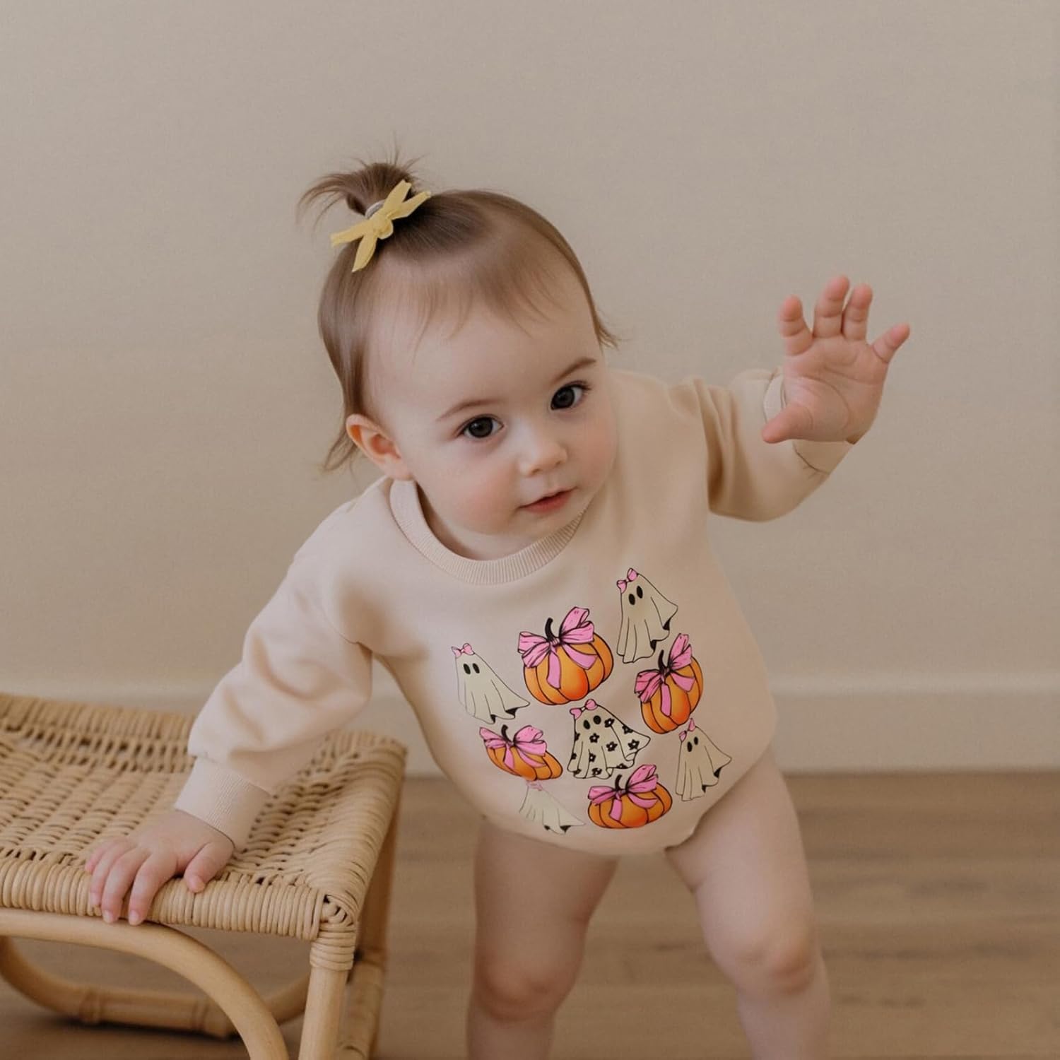 BemeyourBBs Newborn Baby Boy Girl Fall Winter Clothes Long Sleeve Bubble Sweatshirt Romper Cute Infant One Piece Outfit - Image 2