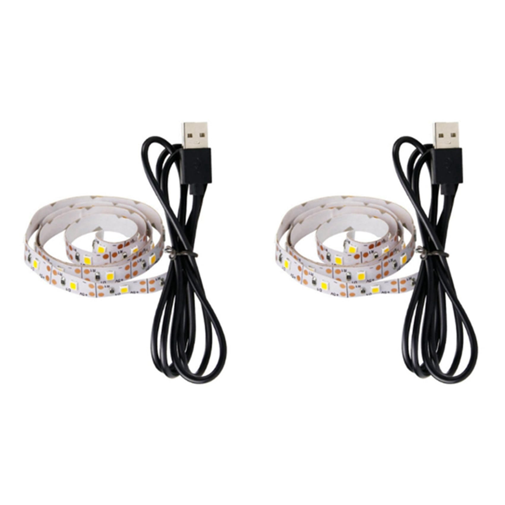 Hndhbfgrt 2X Indoor Led Strip 5V USB Lamp 2835 Tiras Led Light Strip Backlight TV Bedroom Lighting 0.5M Cold White