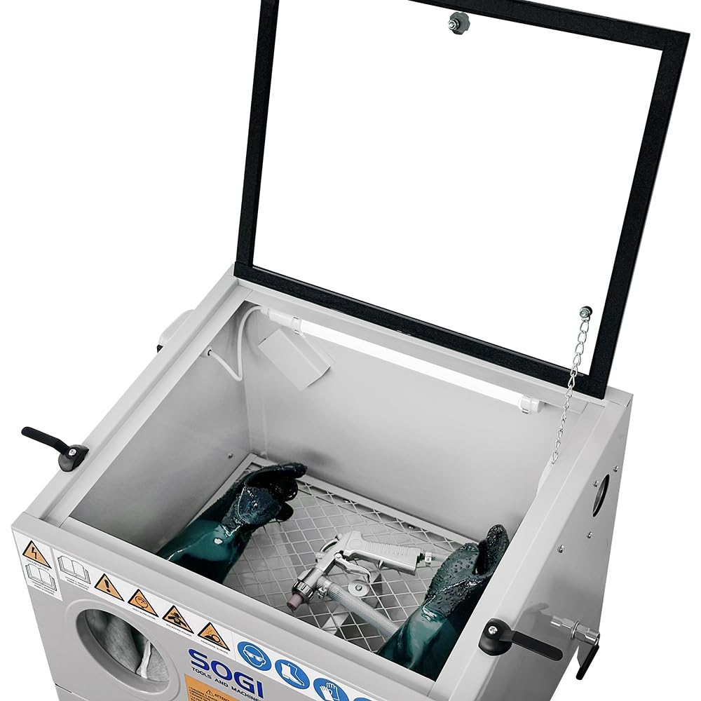 SOGI S-56 Sabbiatrice da banco professionale - 95 L - cabina di sabbiatura 580x480x300 mm - con accessori