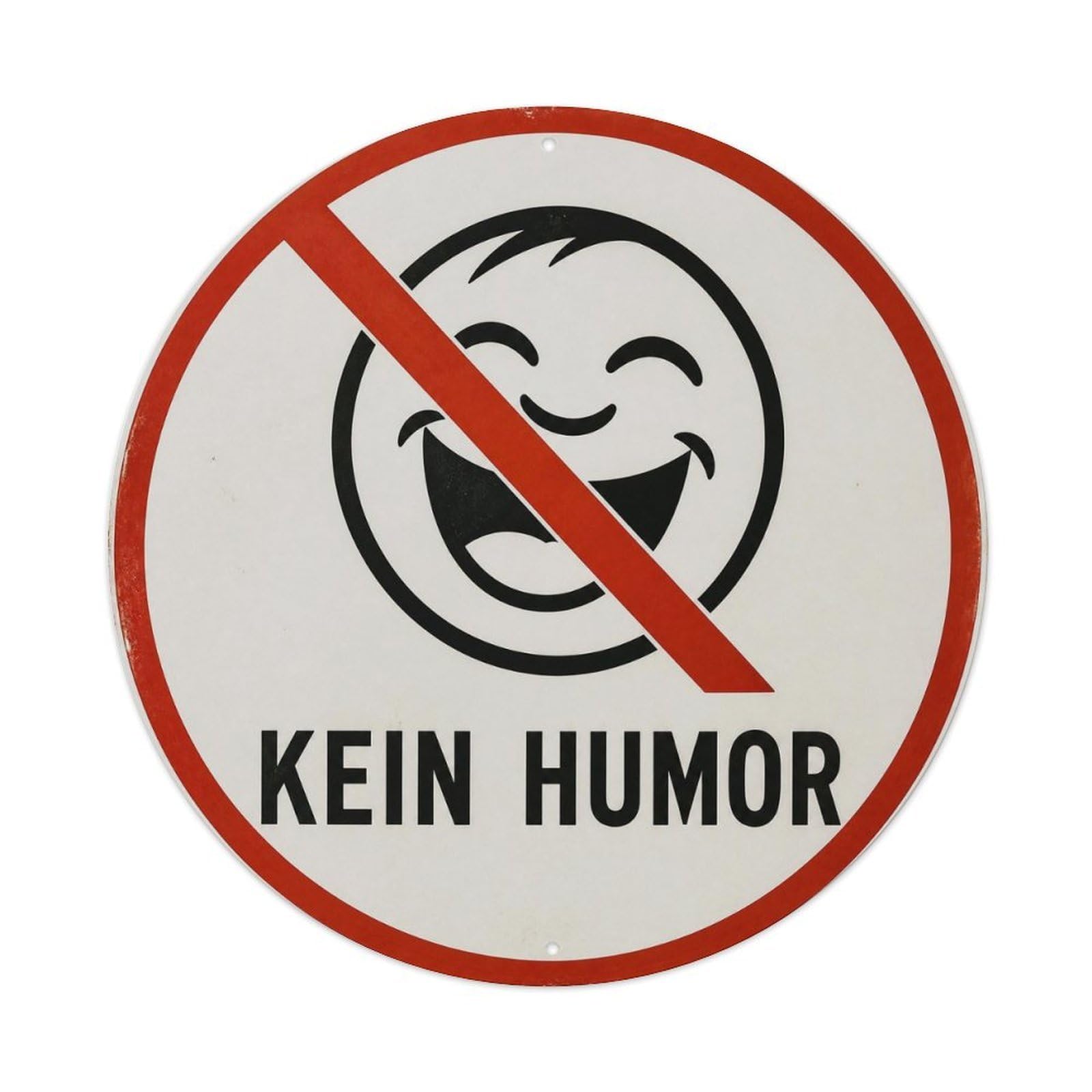 Olyhtr 8X8inch Classic Style Traditional Typography Humor German Classic Notice Metal Tin Sign