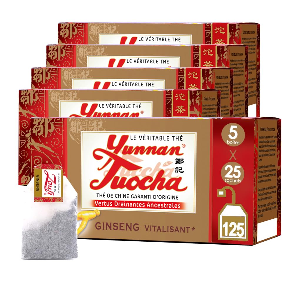 Yunnan Tuocha Zouji - Thé Tuocha Ginseng - Vitalisant - 125 Sachets 250g