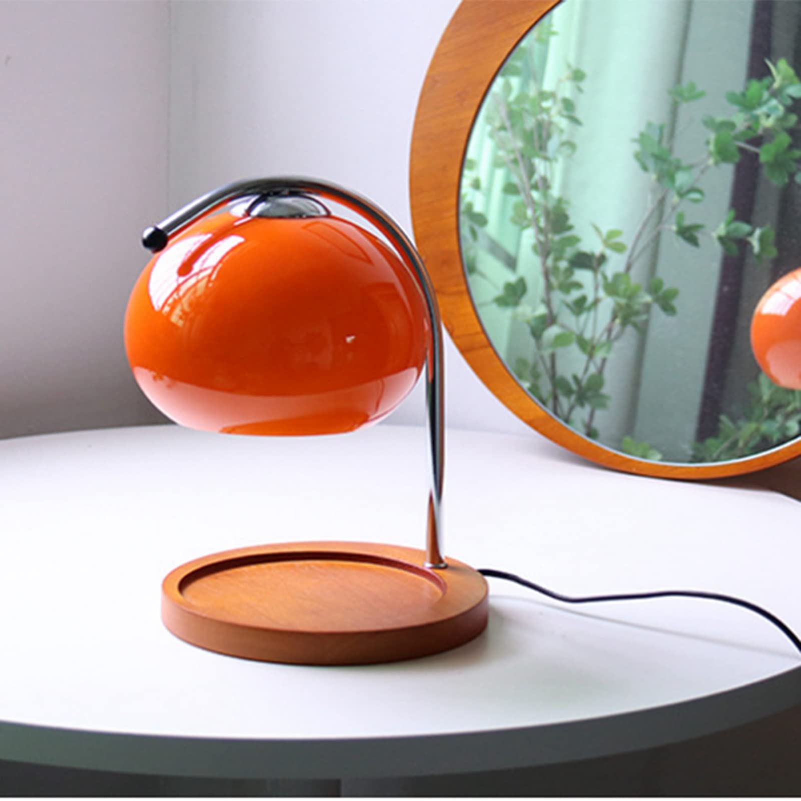Tnfeeon Aromakerzen-Schmelzlampe, Dimmbare Holz-Metall-Glas-Einstellbare Kerzenwärmer-Lampe für Schlafzimmer (Dimmschalter)