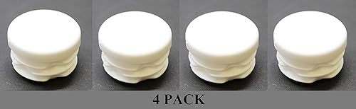 Miniatura 2 de Tapa de extremo de tubo redondo blanco de 1 pulgada, tapón de tubo de tubo de diámetro exterior de 1 pulgada, inserto de tapa de enchufe de plástico