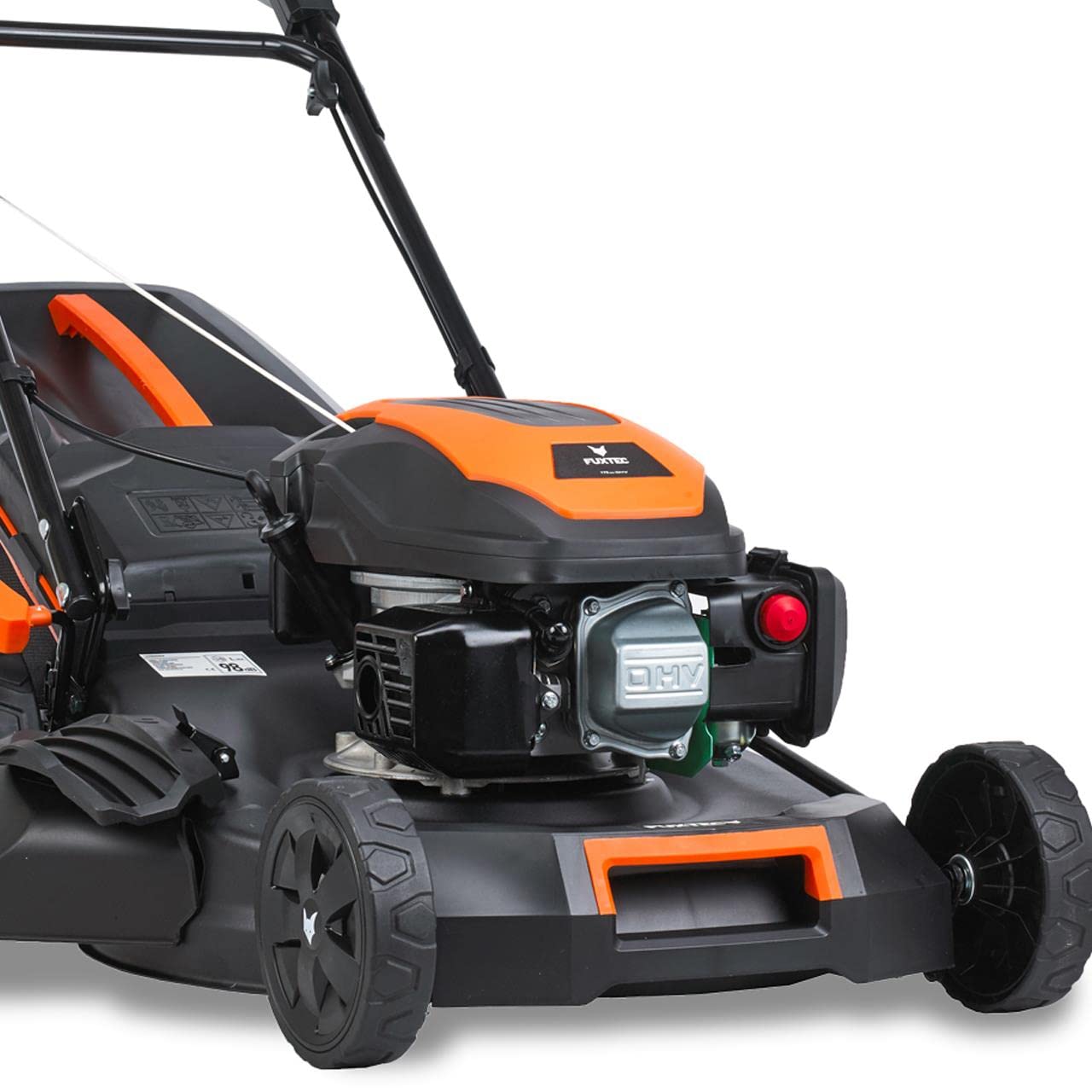 Kosiarka spalinowa FUXTEC 4w1 FX-RM5170PRO, 4 KM / 2,9 kW, szer. koszenia 51 cm, 7 poziomów (25–75 mm), elastyczny naped, 4-suwowa, kosz 60 l, mulczowanie i wyrzut boczny