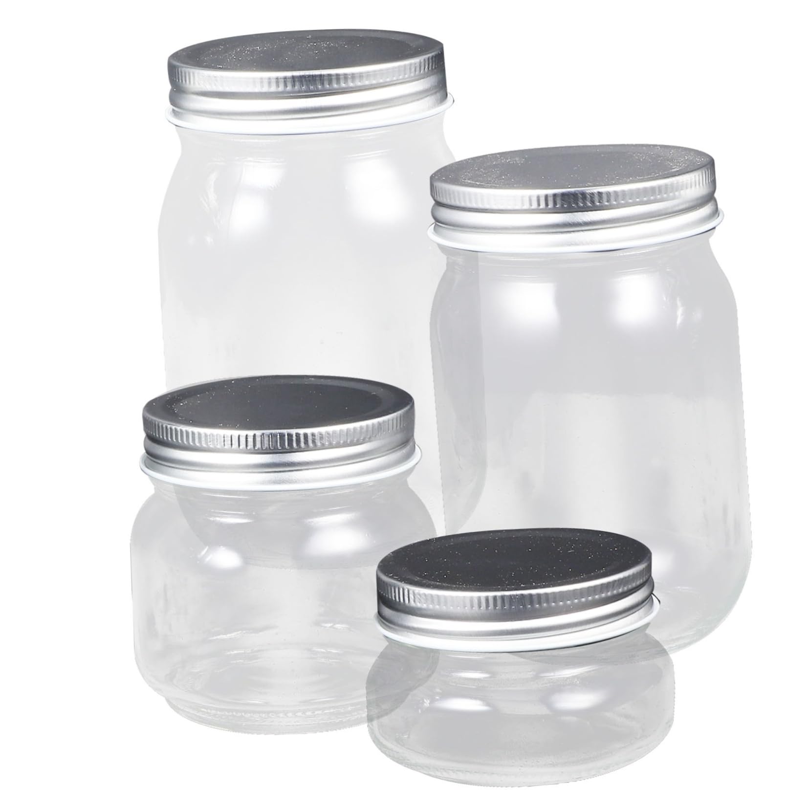 Mobestech 4piezas Frascos De Transparente Cierre Hermético Para Mermelada De Frutas Almacenamiento De Alimentos El Hogar Para Miel Exfoliante De Azúcar y Conservas