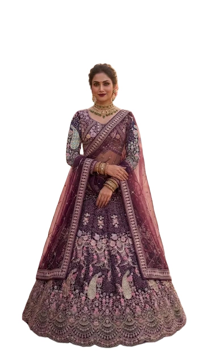 Lehenga choli For Womens and Girls Soft Butterfly Net Lehenga Choli with Coding Sequins Work Dupatta | Semi Stitched Designer Ethnic Set-image-23