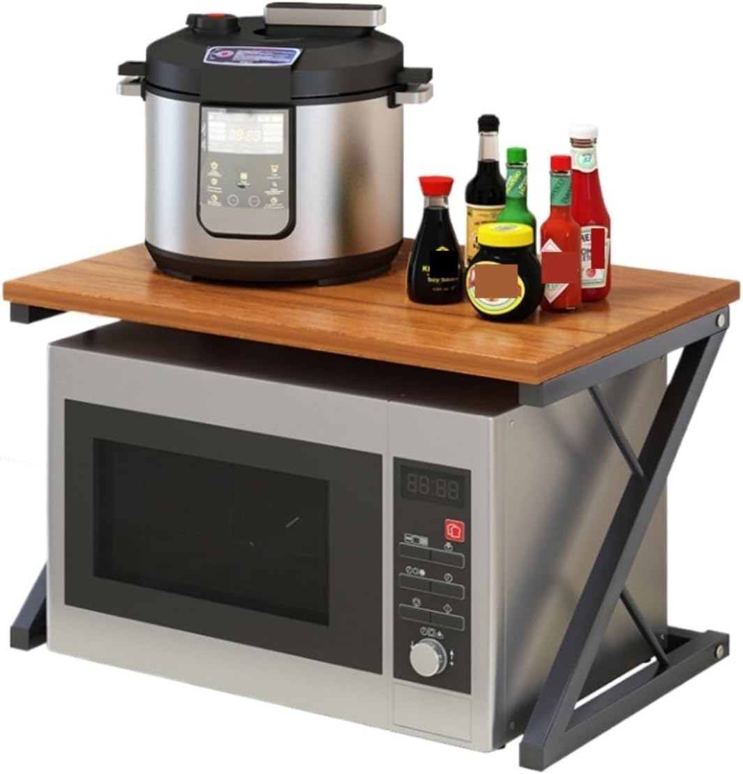 Modern Black Baker's Rack - Z-Shaped Microwave Shelf & Compact Storage Cabinet for Small Spaces, Kitchen Organization & Efficient Home Storage Solutions.