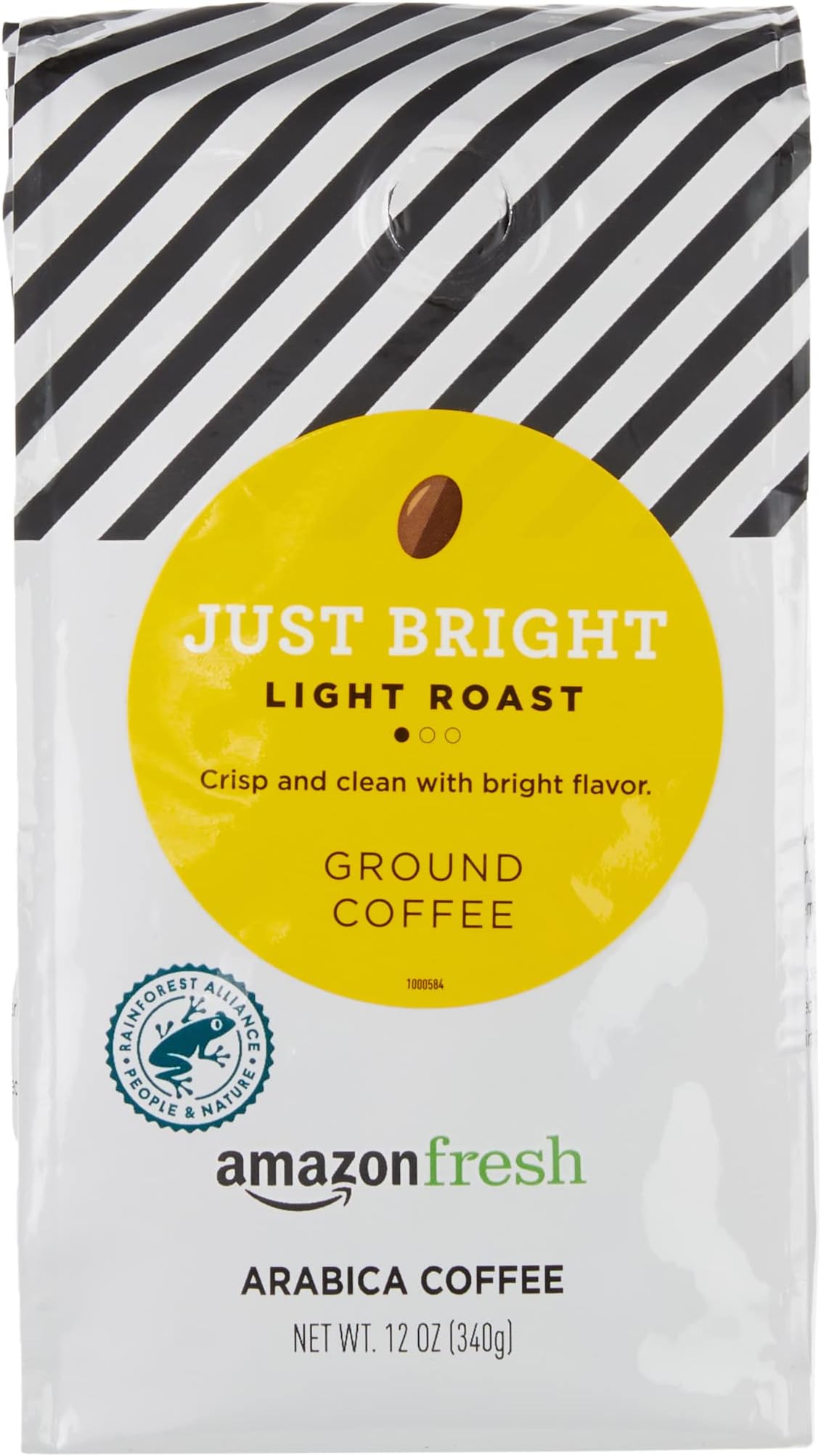 Amazon Fresh, Just Bright Ground Coffee, Light Roast, 12 Oz
