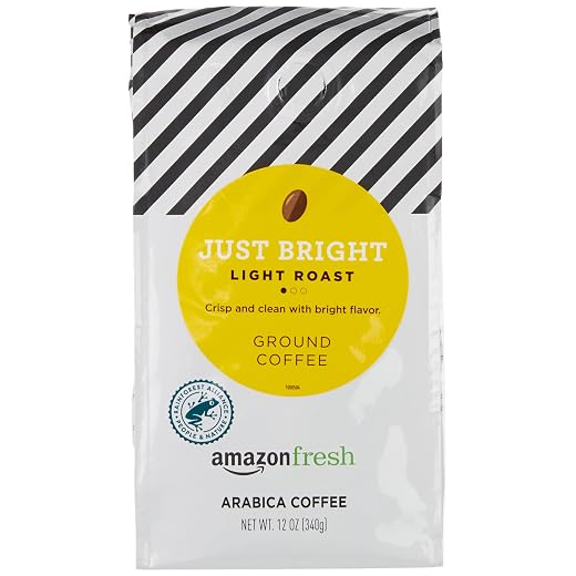 Amazon Fresh, Just Bright Ground Coffee, Light Roast, 12 Oz