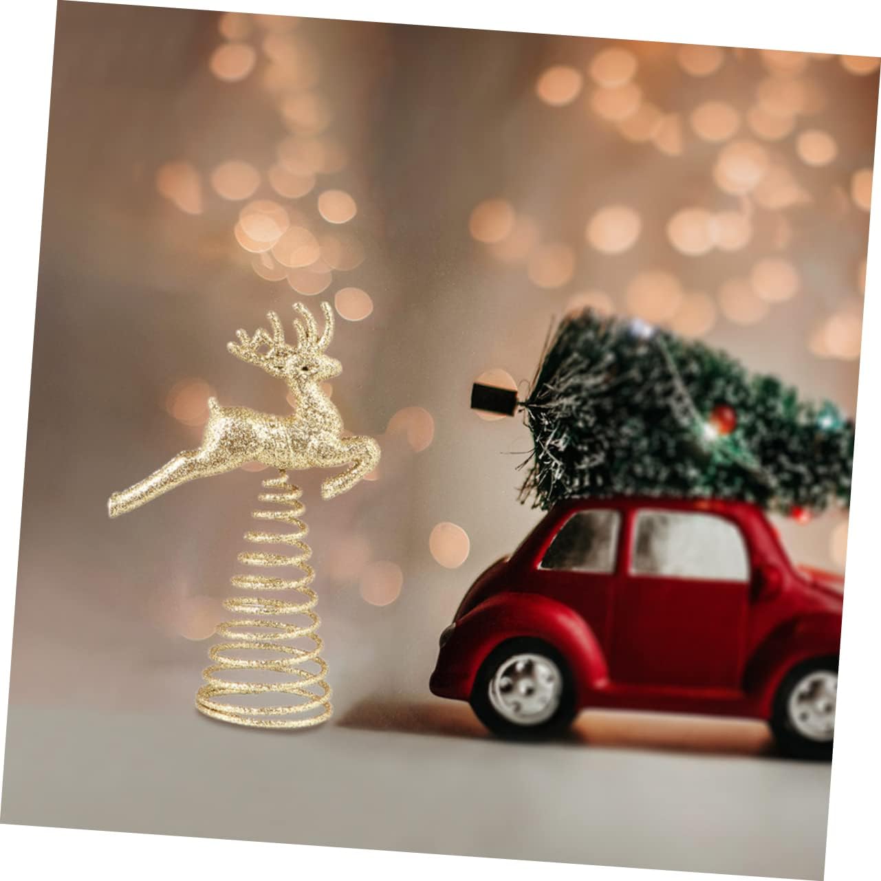 High Heel 2pcs Christmas Tree Decoration Christmas Ornament Miniature Reindeer Ornament Golden Wrought Iron High Heel